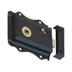 Matt Black Fancy Rim lock, Left / Right Hand, Good Quality (BH1010BL)